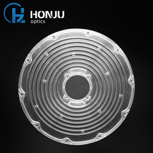 Honju 100 Graden Hoge Baai Licht <span class=keywords><strong>Lens</strong></span> 265Mm Optische Plastic Led <span class=keywords><strong>Lens</strong></span> Met Gat Voor Ufo Industriële En Mijnbouw Lampen