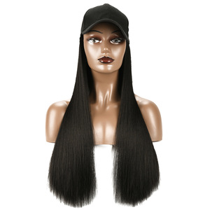 De moda de 24 pulgadas gorra de béisbol sombrero peluca recta larga Peluca de viaje al aire libre peluca sombreros pelucas de pelo <span class=keywords><strong>con</strong></span> sombreros - Product Image 2