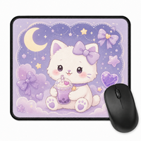 Vigreat Tapis de souris personnalisé motif rêve pastel, tissu imperméable, design étoile et lune, accessoires de bureau