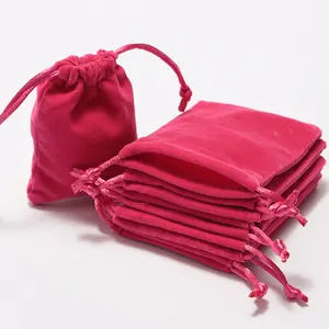 Schmuck Samt Tasche Tasche Rose Red Soft Schal Beutel Verpackung Kompakte individuell bedruckte Schmuck beutel