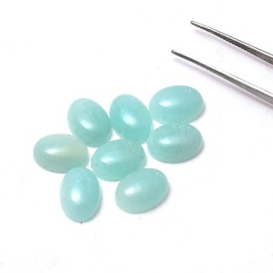 Piedras preciosas sueltas de amazonita natural al por mayor, cabujón ovalado de color aguamarina, Parte posterior plana, tamaños 3x5mm-20x30mm para la fabricación de joyas - Product Image 5