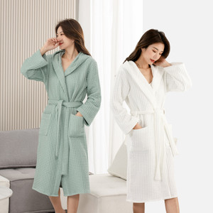 Stile giapponese Hotel quattro stagioni 100% Waffle in cotone accappatoio per uomo donna autunno inverno asciugatura rapida per la <span class=keywords><strong>casa</strong></span> - Product Image 5