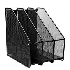 Hot Wholesale Lowest Price 3 Slot Mesh <b>Metal</b> Document <b>Files</b> Holder Rack Book Stand Desk <b>Files</b> Organizer - Product Image 4