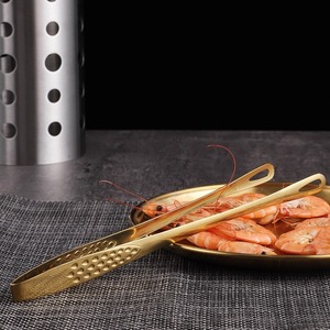 Yuxiang Hardware Products Factory Stainless Steel Barbecue <b>Tongs</b> Korean Style Heavy Duty <b>Kitchen</b> Food <b>Tongs</b> - Product Image 4