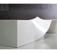 Panneau d'éclairage intégré sur mesure, design en pierre artificielle blanche, comptoir d'accueil à LED pour hôtel, usage commercial