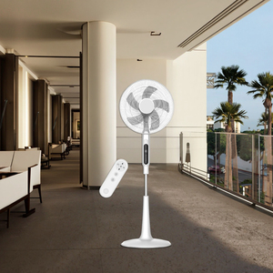 Ventilateur d'urgence électrique DC LED télécommandé en plastique avec veilleuse à faible bruit pour l'extérieur, les hôtels, les voitures et les camping-cars. - Product Image 1