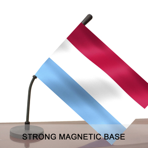 Drapeau automatique de voiture luxembourgeoise avec base magnétique et mât de drapeau flexible des pays nationaux luxembourgeois LU pour capot de voiture Bagetu - Product Image 4
