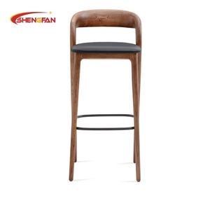 Sgabello da Bar Premium Stile Nordico per Cucina, Hotel, Bistrot, Caffè, con Cuscino Personalizzato in Tessuto, Legno Massello, Schienale Alto, Design da Bancone, Sedie da Pranzo <span class=keywords><strong>Neva</strong></span> - Product Image 4