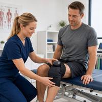 Elektrisches Knie-Massagegerät mit Wärme, Luftkompression, Vibration, Rotlichttherapie, 3 Wärmestufen, Kabellos Aufladbar für Arthritis