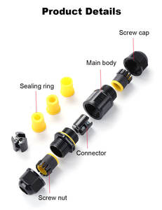 IP68 ישר חיצוני כבל 2pin 3pin M684 מיני עמיד למים מחבר חוט חשמל לרתום מחבר עמיד למים ציוד - Product Image 2