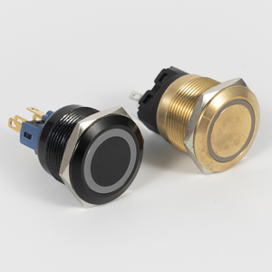 Botón pulsador metálico con enclavamiento de 12mm, 16mm, 19mm, 22mm, 25mm, IP65 con anillo LED para equipos de embalaje - Product Image 6