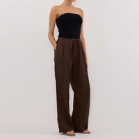 Pantalon de marque privée au design personnalisé en gros tenue décontractée respirante de printemps pantalon en lin ample pour femmes