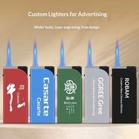 Briquet jetable en métal, ultra-large, haut de gamme, coupe-vent, écologique, rechargeable, impression de logo au laser, flamme bleue