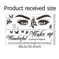 Beauty Girl stiker dinding salon rambut Inggris, stiker dinding latar belakang dekorasi ruang dinding dengan perekat