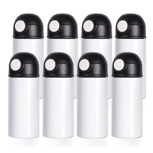 Botellas de agua para niños sublimables, 12 oz, rectas y delgadas, con tapa de colores variados para vasos infantiles. - Product Image 1