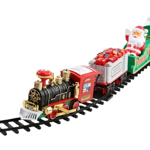 Vente flash de Noël : <span class=keywords><strong>Train</strong></span> électrique lumineux et sonore suspendu pour arbre de Noël, cadeau festif pour enfants, décoration de fête à domicile - Product Image 5