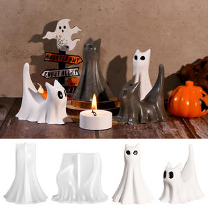 Diy Silicone Mold for Halloween Ghost <strong>cat</strong> <strong>Figurines</strong>, Silicone Mold for Gypsum Candles - Product Image 1
