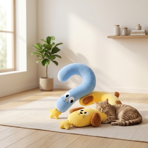 Jouets en peluche pour chatons sur mesure, en forme de point d'interrogation et d'exclamation, pour soulager le stress et s'amuser - Product Image 5