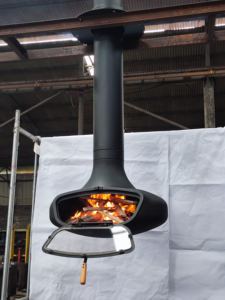 <span class=keywords><strong>Chimenea</strong></span> de Leña de Alta Calidad para Interiores, Giratoria 360 Grados, con <span class=keywords><strong>Puerta</strong></span> de Vidrio, Montada en el Techo - Product Image 2