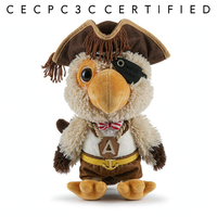 Jouets en peluche personnalisés Pirate Parrot OEM ODM, avec coffre au trésor et roue de bateau, vente en gros