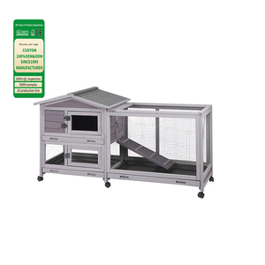 Sıcak satış yüksek kalite en iyi ahşap büyük kapalı açık tavşan köpek Hutch kafes - Product Image 1
