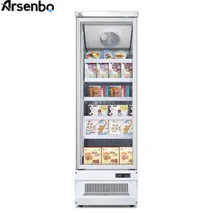 Arsenbo White Steel Double Door Freezing Showcase Storing Frozen Meat Display Freezer for Supermarket