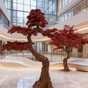 شجرة بونساي صناعية عالية المحاكاة وصديقة للبيئة معتمدة من الأشعة فوق البنفسجية، نبات بلاستيكي للمكتب والديكور الداخلي، شجرة كرز - Product Image 6