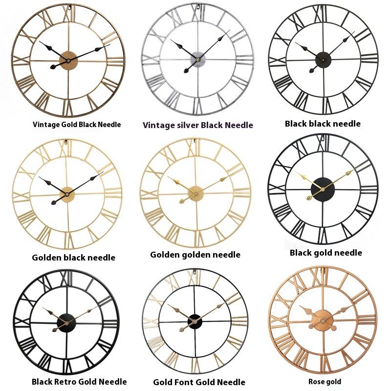American Style Industrial Retro Iron Stereo Map Clock Single Face ...