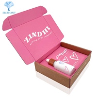 Emballage de produits en papier kraft écologique rose, boîte pliante en carton ondulé, boîtes d'expédition