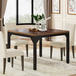 <span class=keywords><strong>Table</strong></span> à manger carrée multifonctionnelle en <span class=keywords><strong>bois</strong></span> <span class=keywords><strong>massif</strong></span> brun de style industriel moderne pour 4 personnes, meubles de salle à manger - Product Image 1