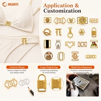 Boucle décorative dorée pour vêtements, connecteur de soutien-gorge, quincaillerie pour sous-vêtements, idéal pour la confection de maillots de bain DIY M1855