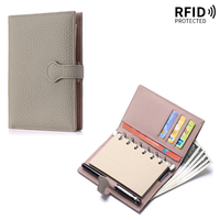 Portefeuille de luxe en cuir de vachette avec logo personnalisé, portefeuille de budget en cuir véritable, porte-passeport A5 en cuir véritable