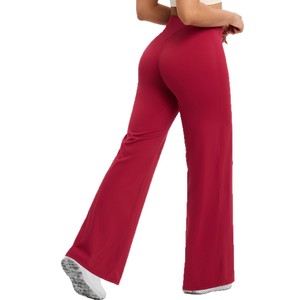 Pantalon de yoga Lulu pour femme, uni, long, coupe droite ample, amincissant, taille haute, effet push-up, respirant, sans transparence - Product Image 5