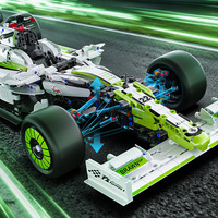 Ensemble de blocs de construction de voiture de course de formule 1 RC JKC7203 1:8, couleur blanc-vert, modèle MOC high-tech, jouet de briques de collection pour adolescents