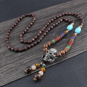 Nuova Collana Vintage con Pendente Lungo in Lega <span class=keywords><strong>Argento</strong></span> Tibetano, Stile Etnico Boho, Gioiello Portafortuna Buddista per Uomo e Donna - Product Image 5