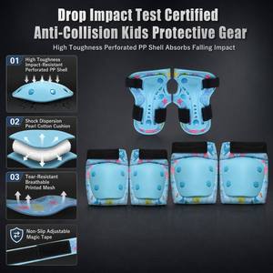 Ensemble de protection professionnel en néoprène pour patins à roulettes : casque, genouillères, coudières et protège-paumes pour la <span class=keywords><strong>s</strong></span>écurité extrême des enfants - Product Image 3
