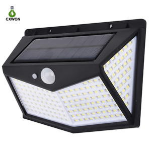 Lampada Solare LED IP65 <span class=keywords><strong>da</strong></span> <span class=keywords><strong>Esterno</strong></span> per Giardino 100LED Wireless con Sensore di Movimento PIR Luce Stradale 6000K Luce Diurna Montaggio a Parete - Product Image 2