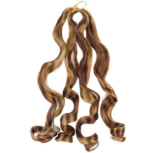 En gros Français Curl Tressage Extensions de <span class=keywords><strong>Cheveux</strong></span> Synthétiques Vague Lâche Yaki Texture Crochet Mèches de <span class=keywords><strong>Cheveux</strong></span> pour Tresses Africaines - Product Image 6