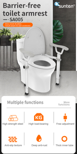 Adjustable Height and Width Bathroom <strong>Toilet</strong> Rails Stainless Steel Hand Railing Stability - Product Image 6