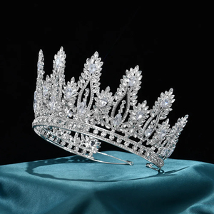 LUOXIN Grands accessoires de mariage, bijoux de cheveux de mariée, diadème en zircon, diadèmes <span class=keywords><strong>et</strong></span> couronnes de concours - Product Image 2