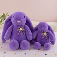 Lapin en peluche de 25 cm avec collier et fleur, mignon et doux, cadeau promotionnel de Pâques, jouet en peluche de haute qualité pour enfants
