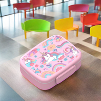 Boîtes à lunch de haute qualité en plastique, mignonnes, avec impression personnalisée, Omie, 5 compartiments, étanches, compatibles micro-ondes, certifiées LFGB, 1-3L