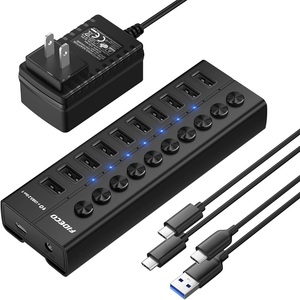 Fideco Nhôm Multiport Powered Với Cá Nhân Công Tắc Điện <span class=keywords><strong>USB</strong></span> <span class=keywords><strong>3</strong></span>.<span class=keywords><strong>0</strong></span> <span class=keywords><strong>Hub</strong></span> Splitter <span class=keywords><strong>10</strong></span> Cổng <span class=keywords><strong>USB</strong></span> C <span class=keywords><strong>Hub</strong></span> - Product Image 1