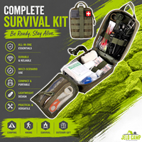 Kit de survie populaire de 216 pièces, outils et trousse de premiers soins, essentiel pour les aventures en pleine nature, kit de survie d'urgence pour la randonnée