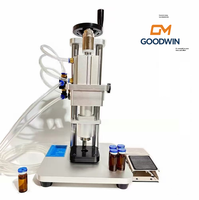 Machine de scellage semi-automatique de bureau pour flacons, ampoules et bouteilles de liquide oral en verre, avec capuchons en aluminium et plastique à sertir, modèle 2026