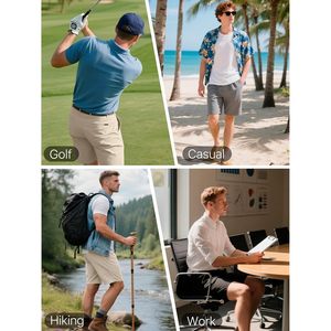 Men's Golf Dress Shorts 7 Inch Quick Dry Lightweight With 5 Pockets Black 30W7L - Product Image 6