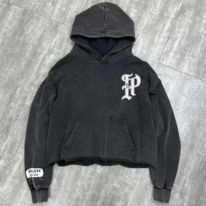 Sudadera con Capucha Streetwear 100% Algodón 600 Gsm, Logotipo Personalizado, Hombros Caídos, Estilo Holgado, Bordado con Parches, Lavado Ácido - Product Image 1