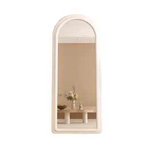 Оптовая продажа, роскошное современное волнистое бархатное настенное зеркало, большое стоящее стеклянное зеркало для танцпола, современный дизайн