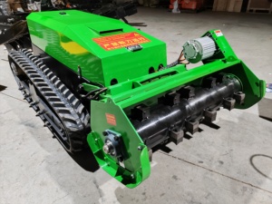 Industrial Cordless Tracked <b>RC</b> Lawn Mower Robot All Terrain Remote <b>Controlled</b> Land Clearing Machine Cylinder Blade 9000W - Product Image 6