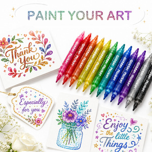 Marcadores de Doble Punta con Purpurina Brillante, Rotuladores Resaltadores para Tarjetas de Felicitación, <span class=keywords><strong>Dibujo</strong></span> y Manualidades para Estudiantes - Product Image 3